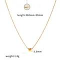 Gedetailleerd overzicht van gouden roestvrijstalen hartketting met afmetingen. - Harthanger (TN3817) / 18K goud