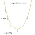 Verfijnde 18k goud vergulde roestvrijstalen ketting met meerdere glanzende CZ-hangers - Kegelhanger (TN3818) / 18K goud