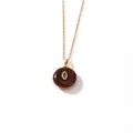 Vintage gold stainless steel chain necklace with a stylish brown circular resin pendant - Brown Circular Pendant (Style 1)