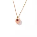 Retro gold-plated stainless steel necklace with pink resin heart and red stone pendant - Light Pink Heart Pendant (Style 3)