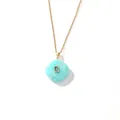 Vintage turquoise resin geometric pendant necklace on gold plated stainless steel chain - Teal Rectangular Pendant (Style 5)