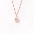 Vintage light pink resin oval pendant necklace with a gold-plated stainless steel chain - Light Pink Inlaid Oval Pendant (Style 9)