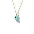 Vintage blue resin bean pendant necklace with gold plated stainless steel chain - Light Blue Irregular Geometric Pendant (Style 10)