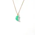 Vintage green resin crescent moon pendant necklace with gold plated stainless steel chain - Green Moon Shape Pendant (Style 11)