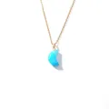 Gold plated stainless steel necklace featuring a bright blue resin crescent moon pendant. - Bright Blue Crescent Pendant (Style 12)