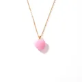 Vintage gold plated stainless steel chain necklace with a pink resin heart pendant - Pink Heart Shape Pendant (Style 13)