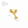 Detailed view of 14K gold plated 316 stainless steel cocktail glass pendant with rhinestones - 14K Gold Goblet Pendant (ZA2295G)