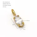 Detailaufnahme eines Marquise-Zirkonia-Anhängers aus 14K vergoldetem 316er Edelstahl - 8*4 mm Durchgangslochperle / Gold