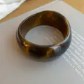 Macro detail of Maillard resin bangle with amber texture and gold leaf accents. - Gold Foil Texture Style (57#)