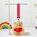 Cute brown teddy bear plush keychain featuring red shirt and matching wrist strap - Bear with Red T-Shirt / Standard Type