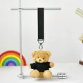 Cute brown teddy bear plush keychain wearing a black sweater with a strap for bags - Bear with Black T-Shirt / Standard Type