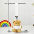 Adorable brown plush teddy bear keychain with white t-shirt charm for backpack gift - Bear with White T-Shirt / Standard Type