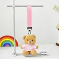 Llavero de peluche de oso marrón con correa y camiseta rosa para mochilas y regalos - Bear with Pink T-Shirt