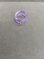 Elegant purple transparent resin ring with a shiny embedded rhinestone detail - Ring-Purple
