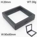 Professionelle 90x90mm schwarze PE-Folien-Schmuckbox für Ringe und Ketten - Schwebende Displaybox (KQP354) / 90x90x20mm / Schwarz