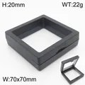 Boîte de rangement et d'exposition de bijoux carrée noire avec film PE 70x70mm - 70x70x20mm