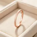 Detailed close-up showing the elegant frosted starry sky finish on a rose gold titanium steel ring - Size 5 / 2mm / Rose Gold