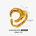 Minimalist gold-plated moon-shaped open ring made of durable stainless steel metal - Gold Moon Open Style / Inner Diameter 1.7cm / Gold