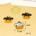 Halloween bat cat pumpkin enamel alloy charms showing detailed 18mm and 23.5mm dimensions - Gold Style / Bat Pumpkin Cat