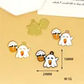 Detailed size specifications of Halloween ghost with beer mug enamel alloy charms for DIY - Beer Ghost