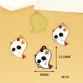Detailed view of Halloween ghost enamel charms showing 22.5x18mm dimensions and 1g weight - Star Ghost