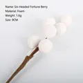 Six-head white artificial foam berry spray for Christmas festive DIY floral arrangements 9cm - Six-Head Berries (White) / 9cm / White