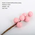 Pink artificial 6-head foam berry stem for DIY Christmas floral and holiday decor - Six-Head Berries (Pink) / 9cm / Pink