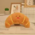 Süßer orangefarbener Croissant-Plüsch-Schlüsselanhänger mit gesticktem lächelndem Gesicht - 10cm / Croissant