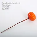 Mini artificial orange pumpkin on a brown stick for autumn DIY floral decor, 10cm size - Pumpkin Fruit / 10cm / Orange