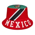 High-quality reversible Mexico flag bucket hat for football fans sports outdoor sun protection - M (56-58cm) / Mexico Multicolor