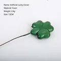 Realistic artificial green four-leaf lucky clover foam pick for DIY floral holiday decor - Lucky Clover / 13cm / Green