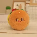 Pendentif mignon hamburger en peluche kawaii avec visage brodé pour sacs d'enfants - 10cm / Hamburger