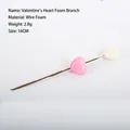 DIY decorative pick with pink and white foam hearts for Valentine's Day arrangements - Heart Foam Branch / 16cm / Pink White