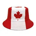 Premium reversible Canada flag bucket hat featuring a bold red maple leaf print for fans - M (56-58cm) / Canada