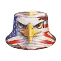 American flag and eagle print bucket hat for outdoor sports and fan sun protection - M (56-58cm) / American Eagle