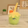 Pendentif en peluche créatif en forme de tasse verte avec paille, poupée pour sacs enfants - 10cm / Tasse de Thé au Lait