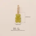 Cute green gummy bear pendant with sparkling rhinestone-encrusted gold-plated copper bale - Gold Rhinestone Clasp / Green
