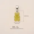 Yellow gummy bear pendant DIY jewelry accessory in copper with size measurements - Silver Buckle / Green