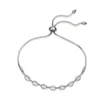 Detailed view of the stainless steel coffee bean link bracelet with adjustable slider clasp - Adjustable Coffee Bean Link Bracelet / Steel