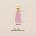 Pink gummy bear pendant in copper with macaron finish and precise size specifications - Gold Buckle / Purple