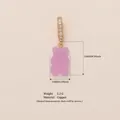 Purple macaron gummy bear charm pendant with gold rhinestone bail for jewelry DIY projects - Gold Rhinestone Clasp / Purple