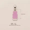 Pink macaron gummy bear pendant charm for DIY jewelry with clear size and weight info - Silver Buckle / Purple