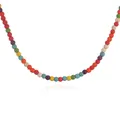 Handgemaakte kleurrijke kralenketting met levendige veelkleurige ronde kralen voor dames - Turkoois Stijl / 4mm