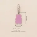 Purple macaron gummy bear charm with CZ encrusted bail for DIY jewelry making - Silver Rhinestone Clasp / Purple
