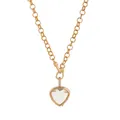 Elegante ciondolo a medaglione trasparente a forma di cuore su catena dorata - Collana Medaglione Triangolo