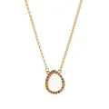 Collana con medaglione a goccia dorato con cristalli arcobaleno e pietra centrale - Collana Medaglione in Vetro Goccia d'Acqua Zirconia Colorata