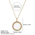 Collana con ciondolo a medaglione trasparente oro con dimensioni e peso dettagliati - Collana Medaglione Trasparente Stile B