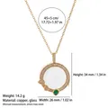 Collana con medaglione in rame dorato con ciondolo in vetro e pietre colorate - Collana Medaglione Trasparente Stile D