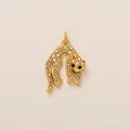 Pendentif panthère doré luxueux orné de strass étincelants pour création de bijoux - Style Léopard en Strass