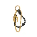 Elegant gold horseshoe pendant bag charm featuring a black paracord and classic chain link - Horseshoe Bag Charm / Gold/Black
